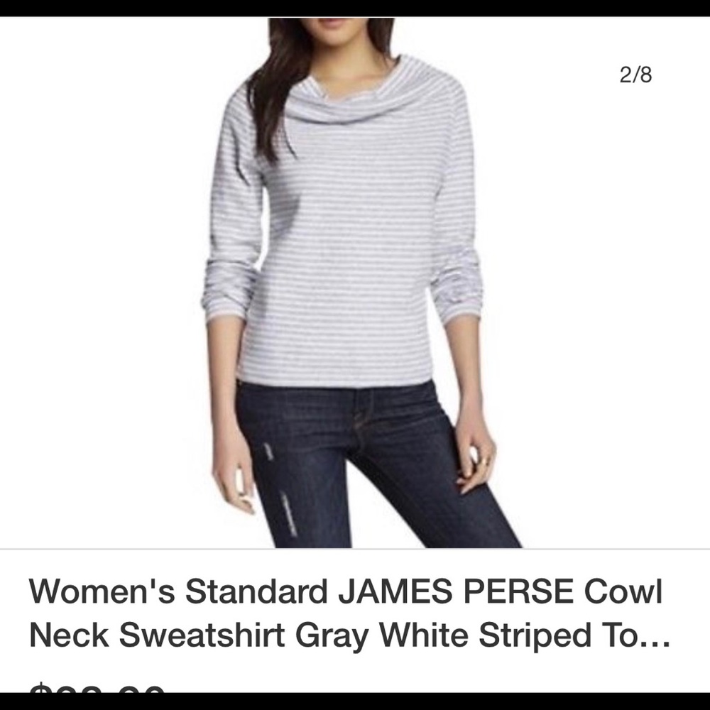 James Perse cowl neck stripe sweatshirt